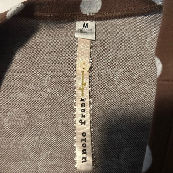 Uncle Frank Brown and White Puff Sleeve Midi Dress - Picture 3 of 8